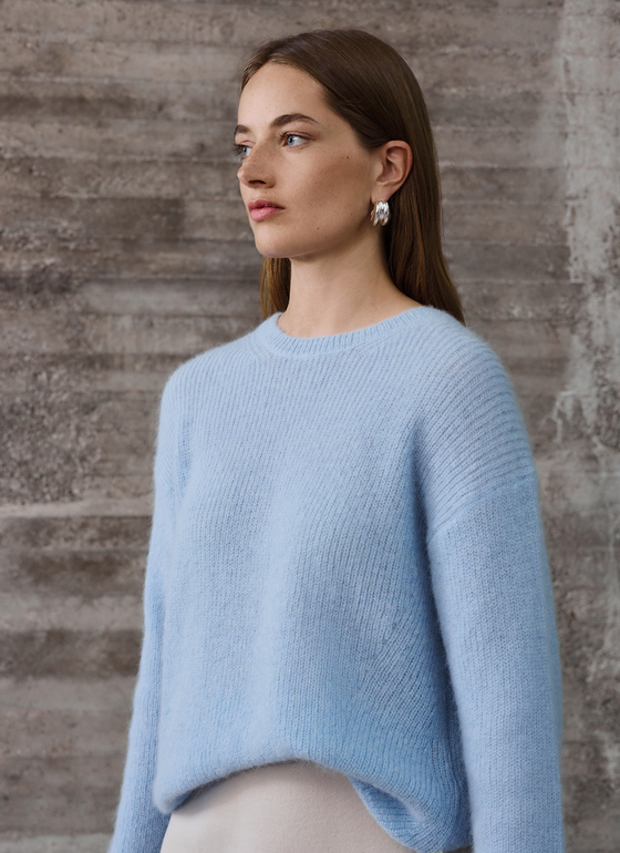 Pullover Rundhals 1/1 Arm Blue Fountain Frontansicht