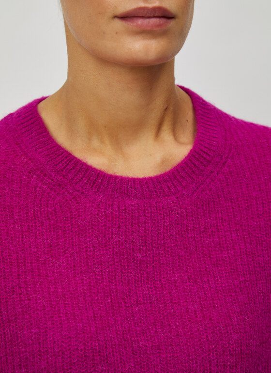 Pullover Rundhals 1/1 Arm Vivid Orchid Frontansicht