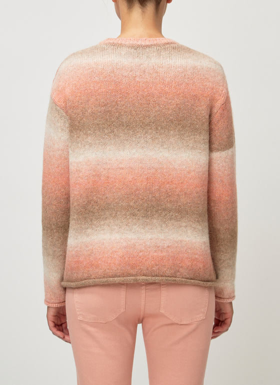 Pullover Rundhals 1/1 Arm Rosé Frontansicht