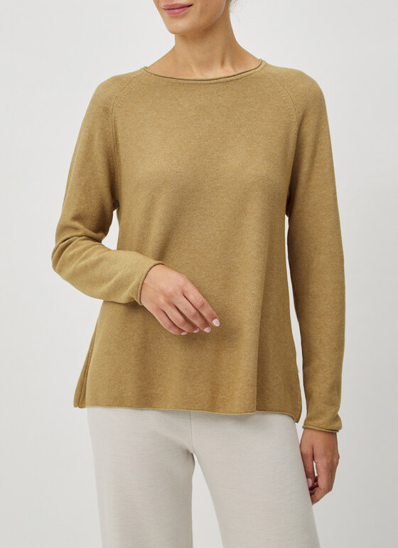 Pullover Rundhals 1/1 Arm Camel Frontansicht