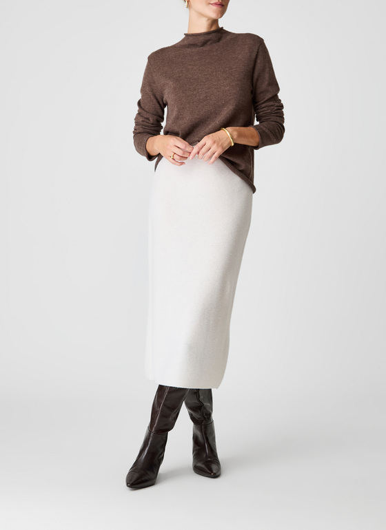 Pullover Rollkragen 1/1 Arm New White Frontansicht