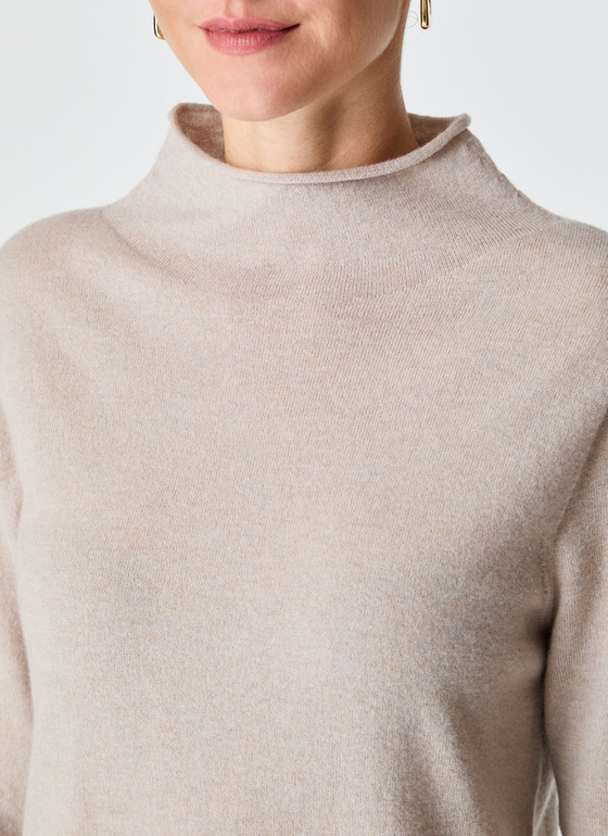 Pullover Stehkragen 1/1 Arm British Tea Frontansicht