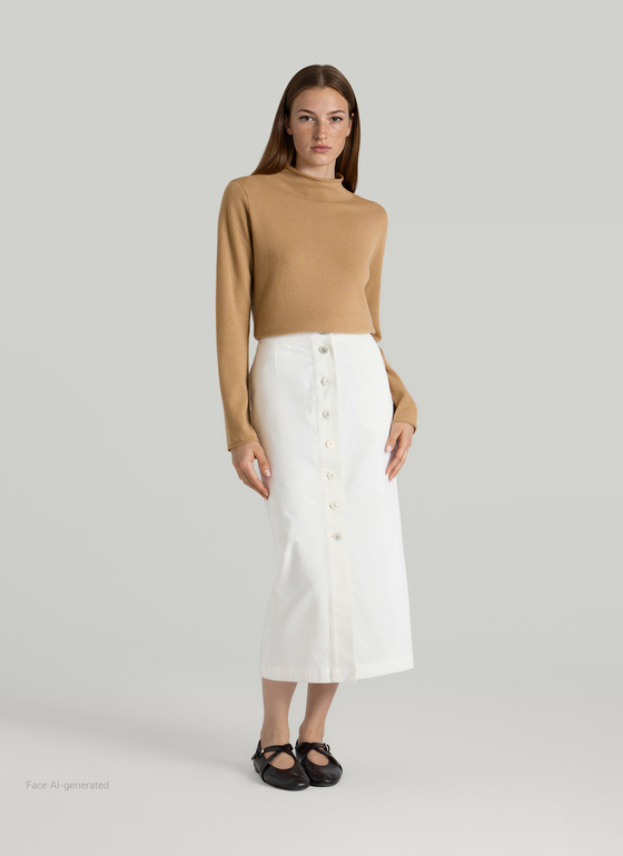 Pullover Stehkragen 1/1 Arm Pumpkin Spice Frontansicht