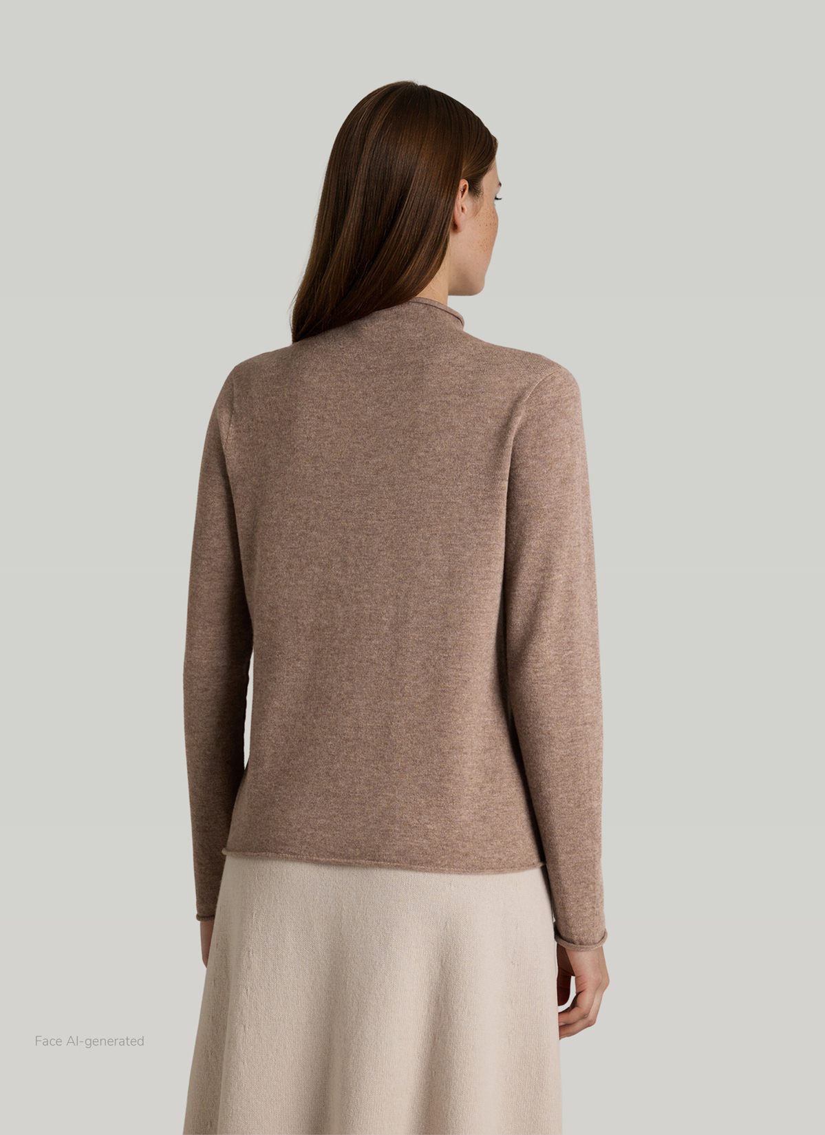 Pullover Stehkragen 1/1 Arm, Taupe Grey Rückansicht