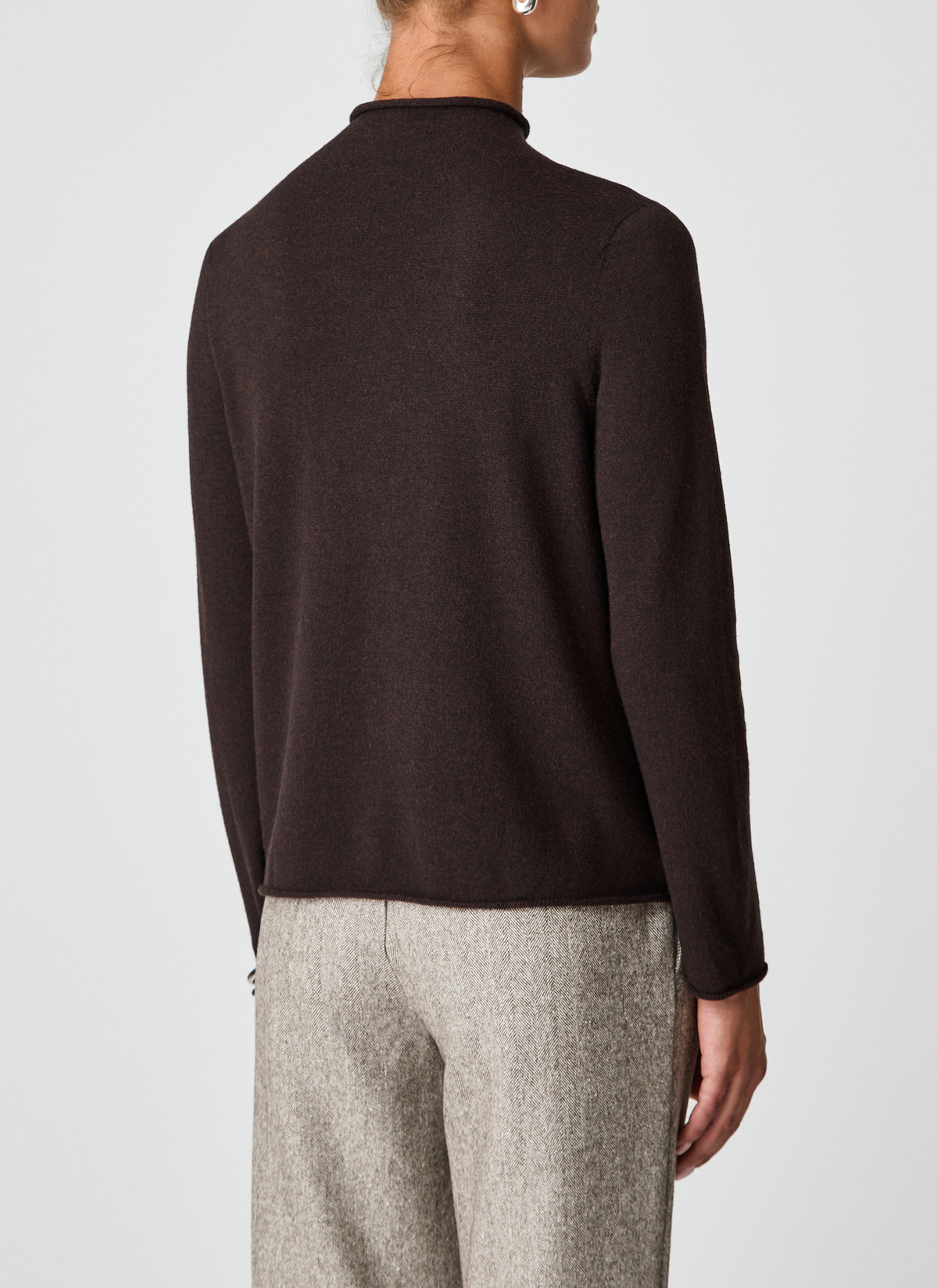 Pullover Stehkragen 1/1 Arm, Dark Espresso Rückansicht
