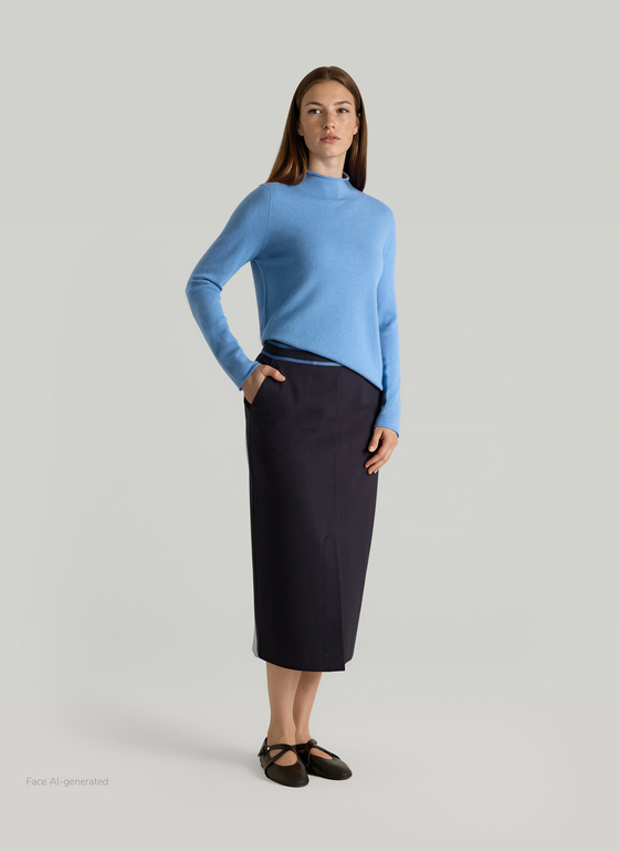 Pullover Stehkragen 1/1 Arm Dutch Blue Frontansicht
