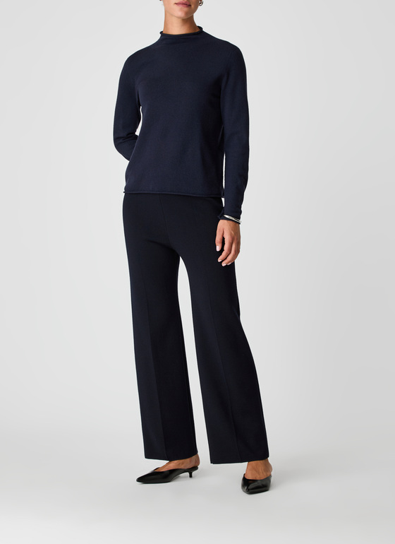 Pullover Stehkragen 1/1 Arm Navy Frontansicht