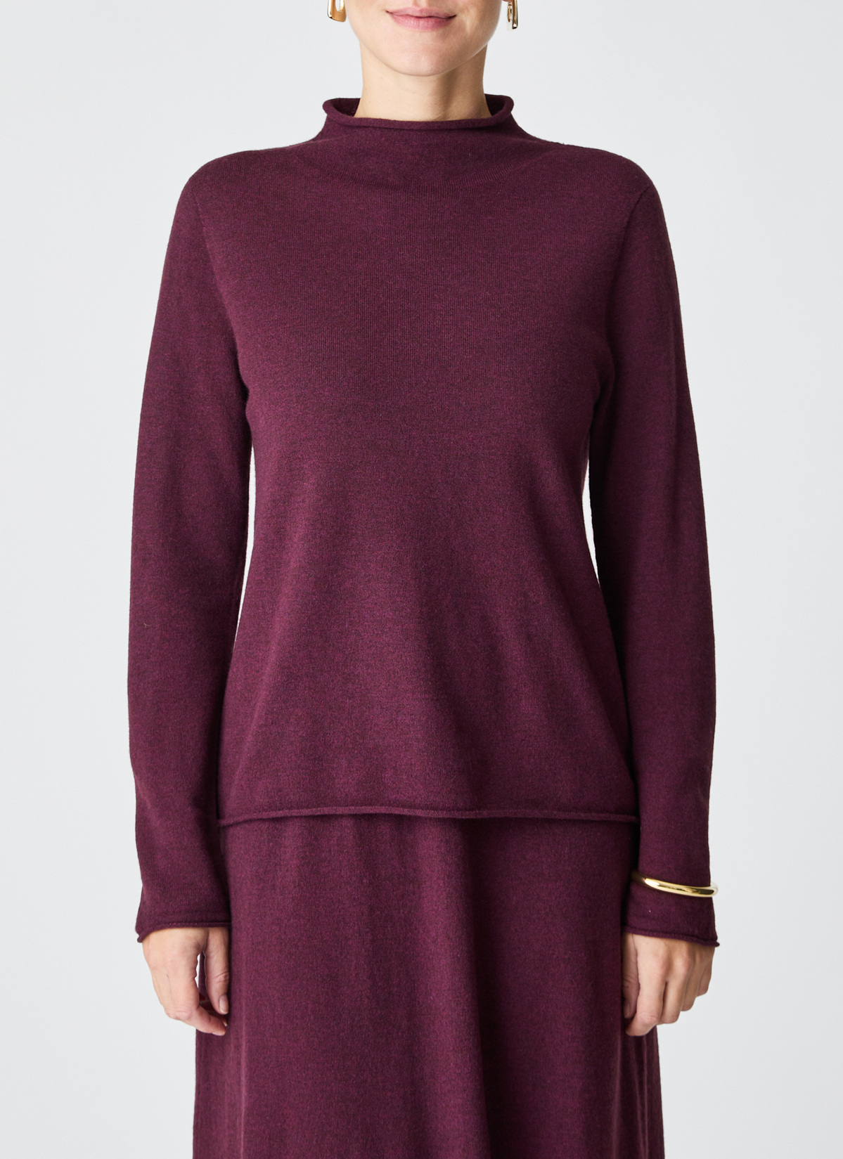 Pullover Stehkragen 1/1 Arm, Oxid Red Frontansicht