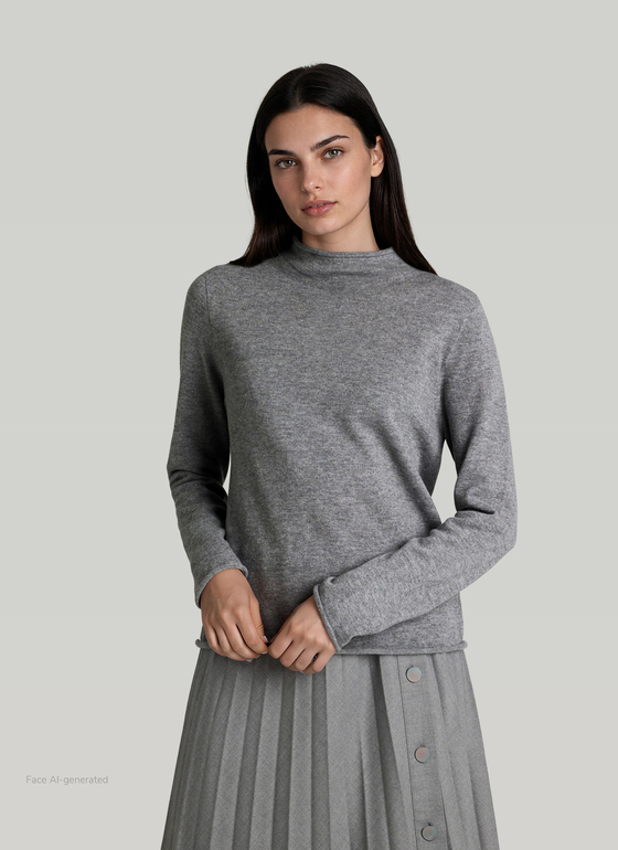 Pullover Stehkragen 1/1 Arm Autumn Mist Frontansicht