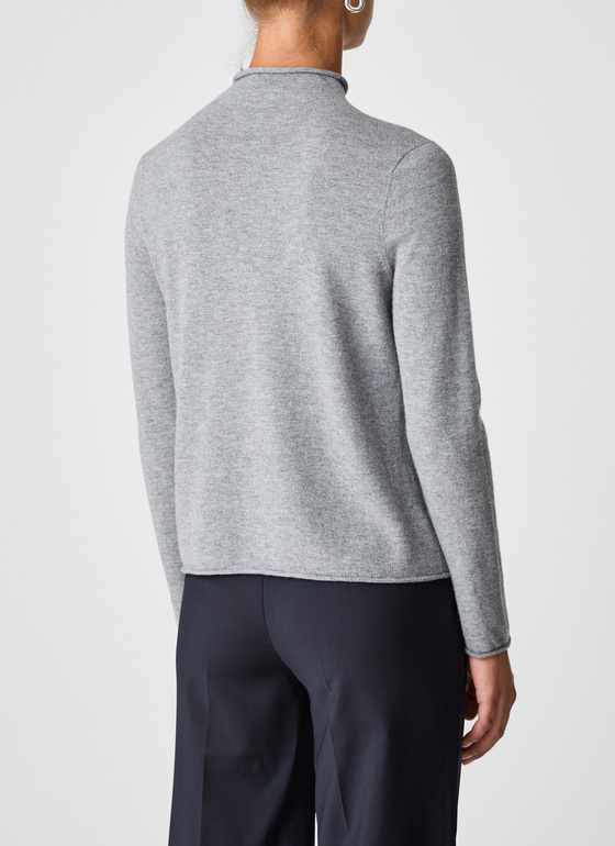 Pullover Stehkragen 1/1 Arm Granite Grey Frontansicht