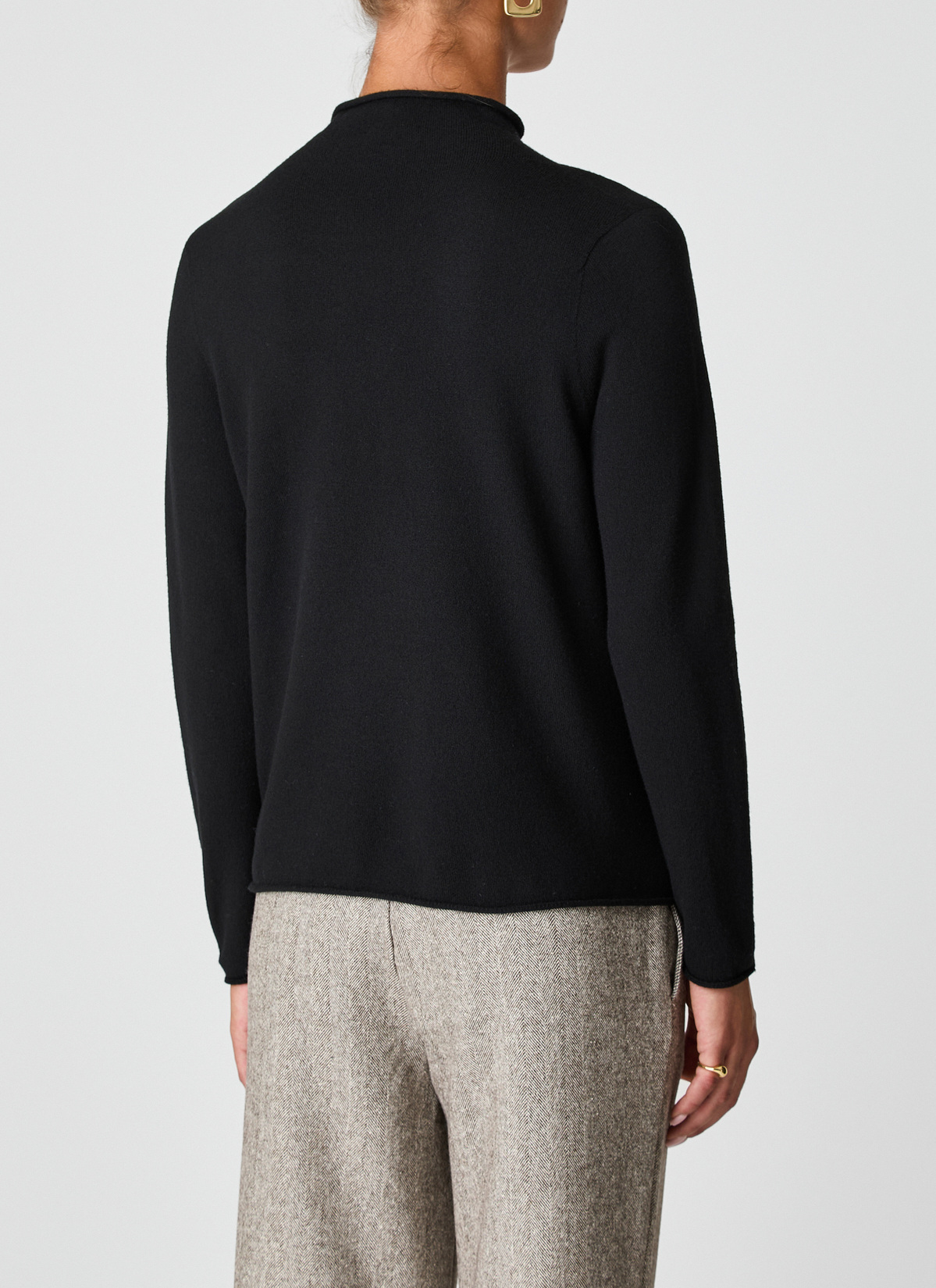 Pullover Stehkragen 1/1 Arm, Black Rückansicht