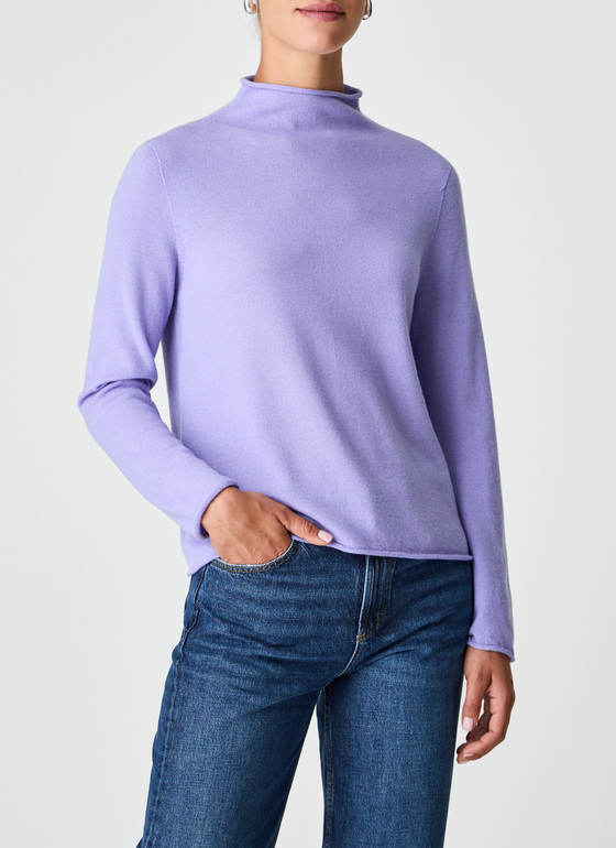 Pullover Stehkragen 1/1 Arm Frosted Lavender Frontansicht