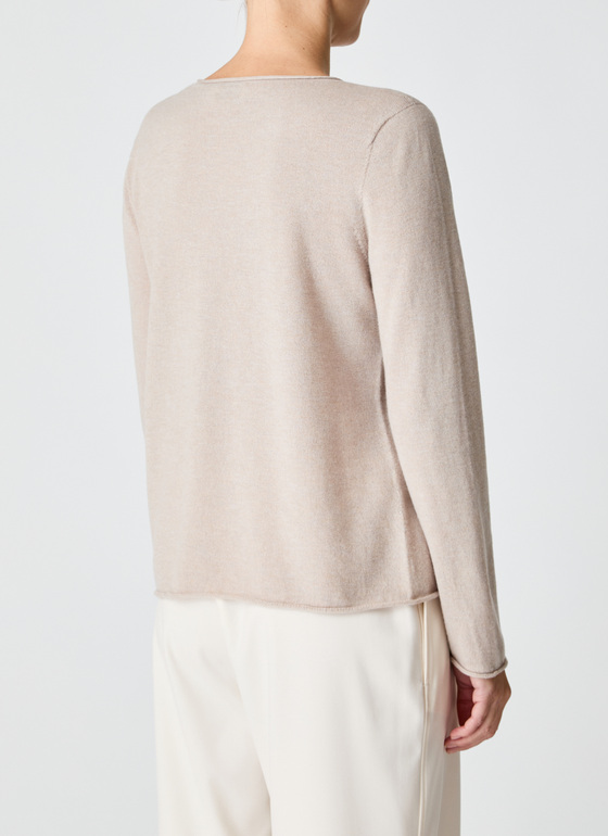 Pullover Rundhals 1/1 Arm British Tea Frontansicht