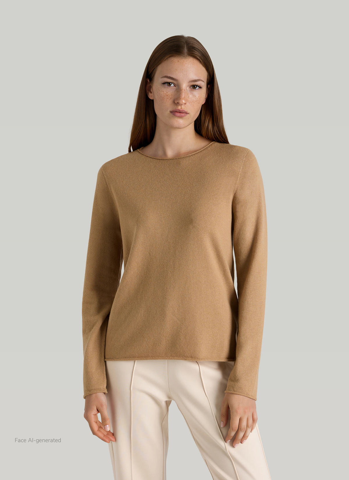 Pullover Rundhals 1/1 Arm, Pumpkin Spice Frontansicht
