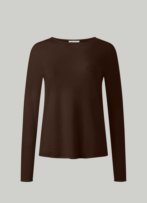 Pullover Rundhals 1/1 Arm Dark Coffee Frontansicht
