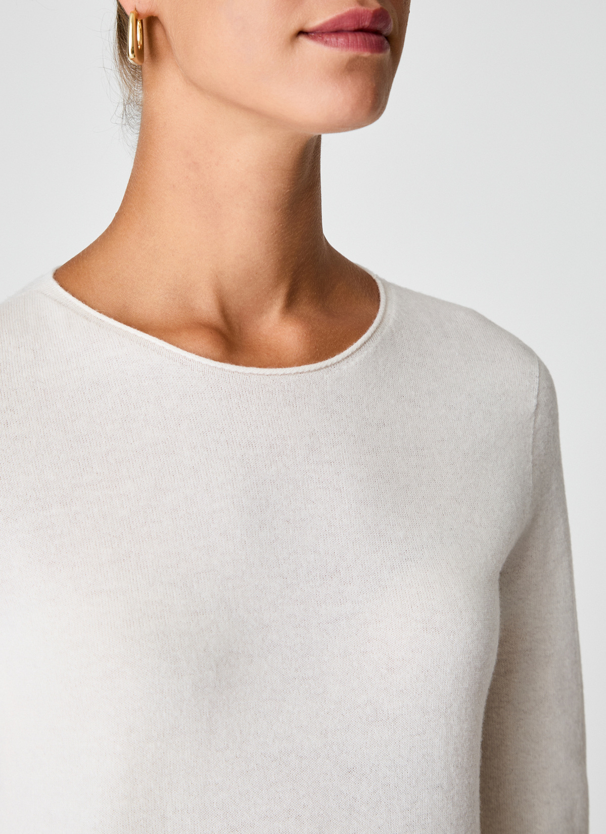 Pullover Rundhals 1/1 Arm, New White Detailansicht 1