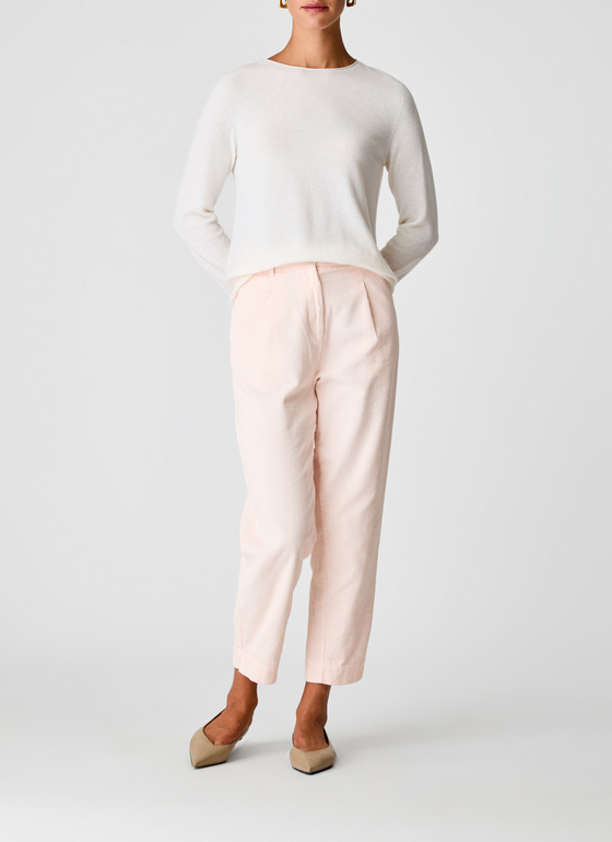 Pullover Rundhals 1/1 Arm New White Frontansicht