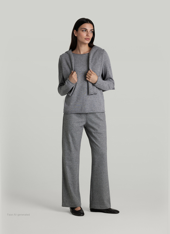 Pullover Rundhals 1/1 Arm Autumn Mist Frontansicht
