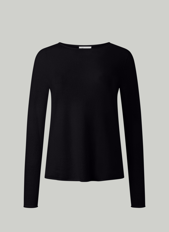 Pullover Rundhals 1/1 Arm Black Frontansicht