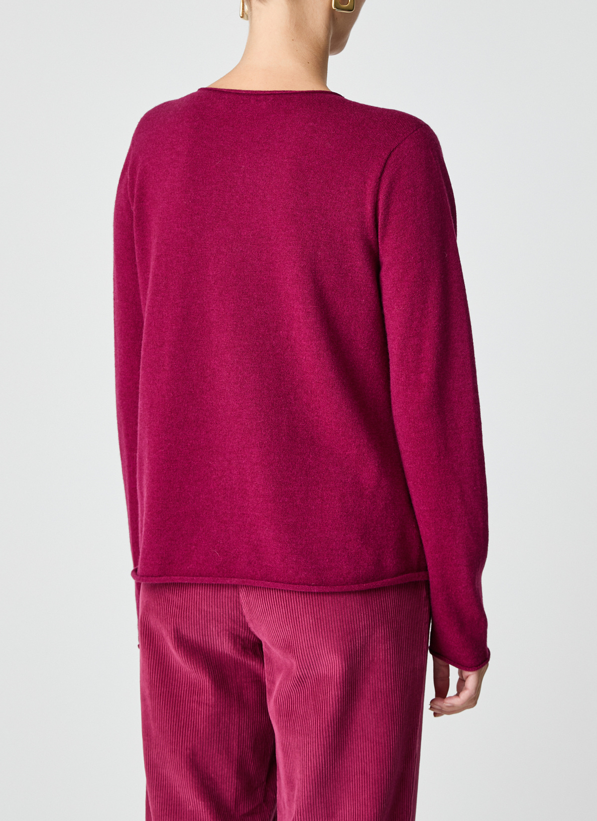Pullover Rundhals 1/1 Arm, Bordeaux Rückansicht