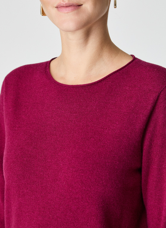 Pullover Rundhals 1/1 Arm Bordeaux Frontansicht