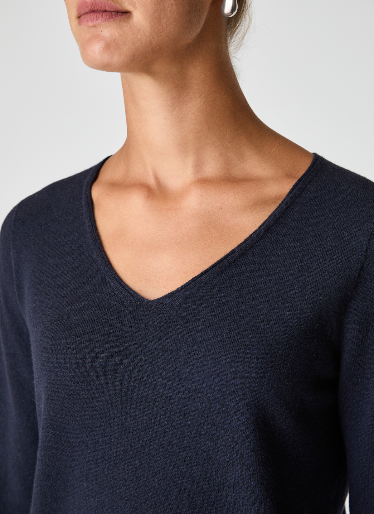 Pullover V-Ausschnitt 1/1 Arm, Navy Detailansicht 2