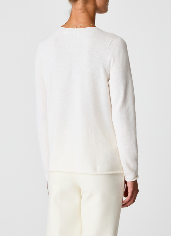 Pullover V-Ausschnitt 1/1 Arm New White Frontansicht