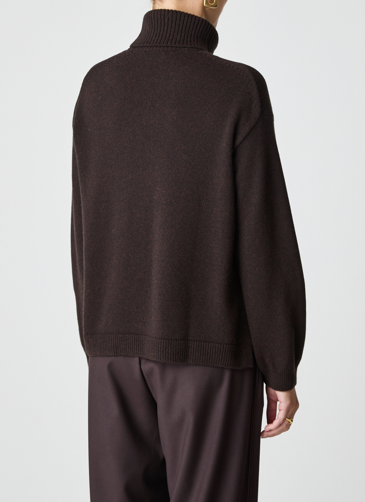 Pullover Rollkragen 1/1 Arm, Dark Espresso Rückansicht