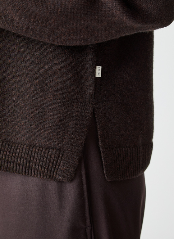 Pullover Rollkragen 1/1 Arm Dark Espresso Frontansicht