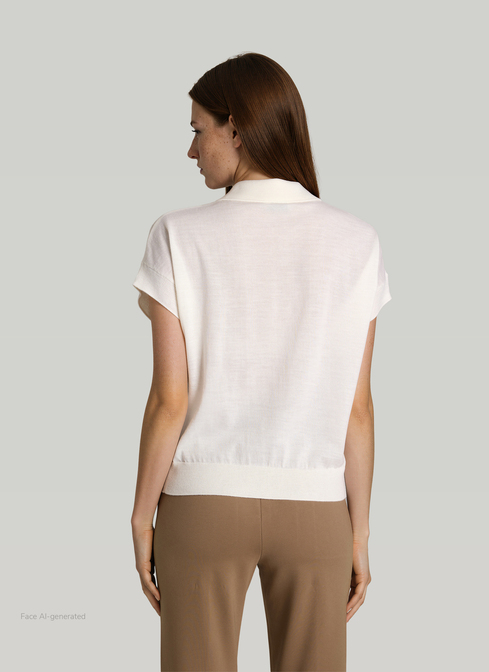 Pullover Polokragen Knopf 1/1 Arm width=