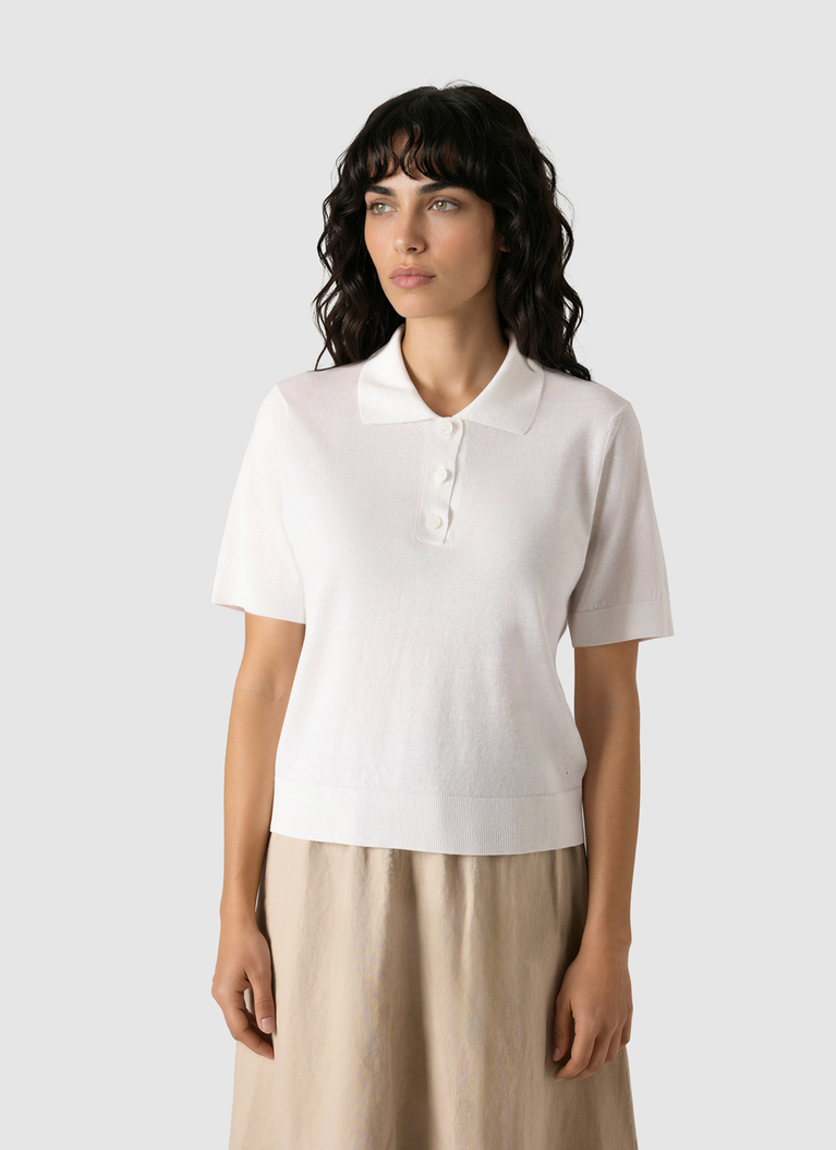 PoloshirtNew White Frontansicht