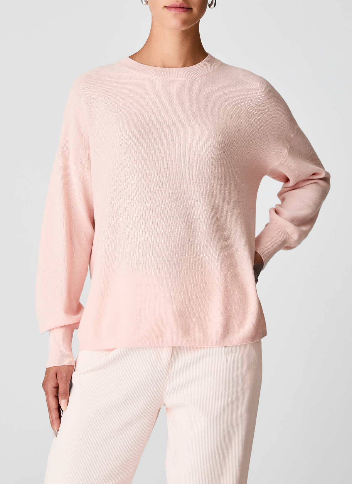 Pullover Rundhals 1/1 Arm, Pastel Peach Frontansicht