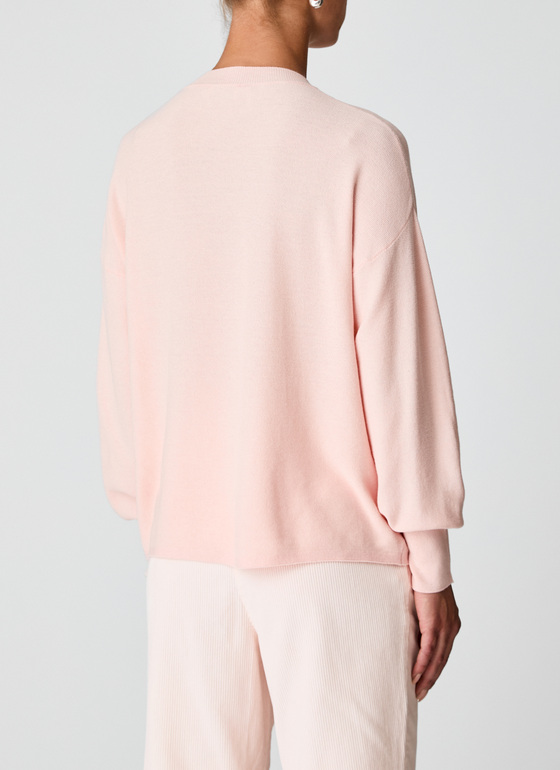Pullover Rundhals 1/1 Arm Pastel Peach Frontansicht
