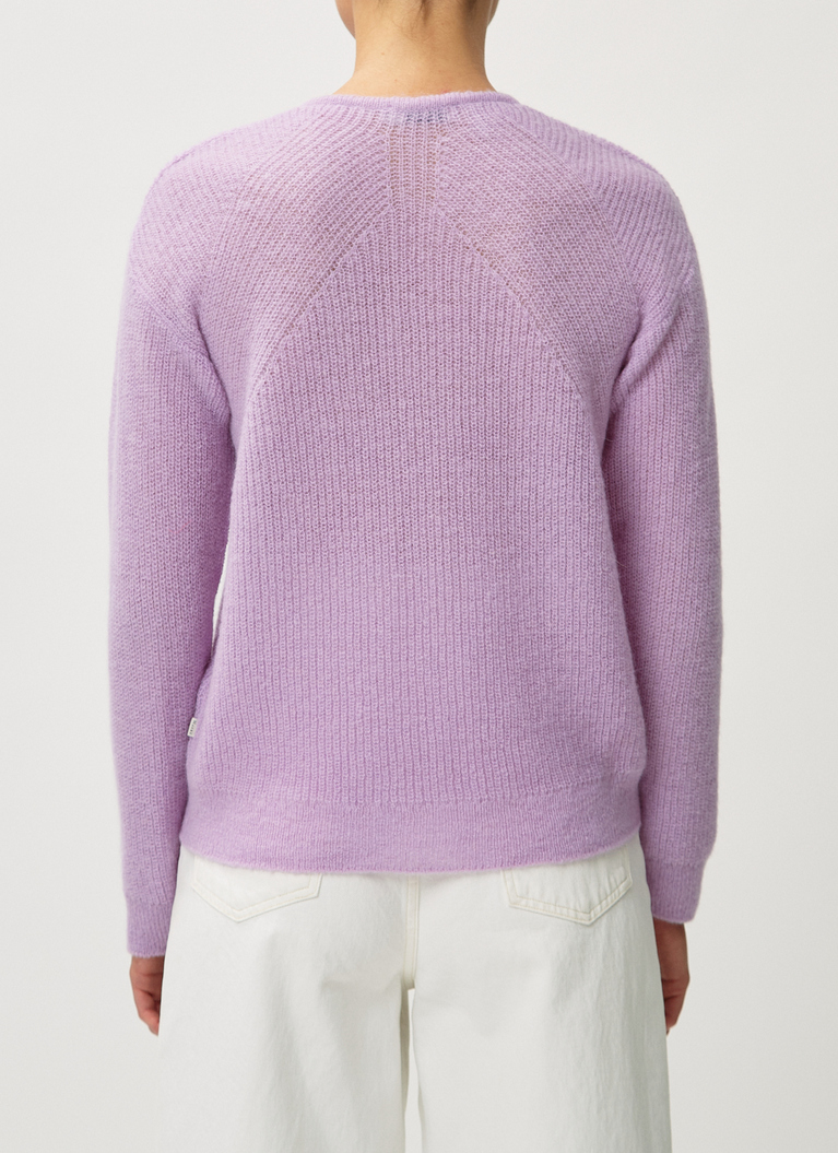 Pullover V-Ausschnitt 1/1 Arm, Purple Cream Rückansicht
