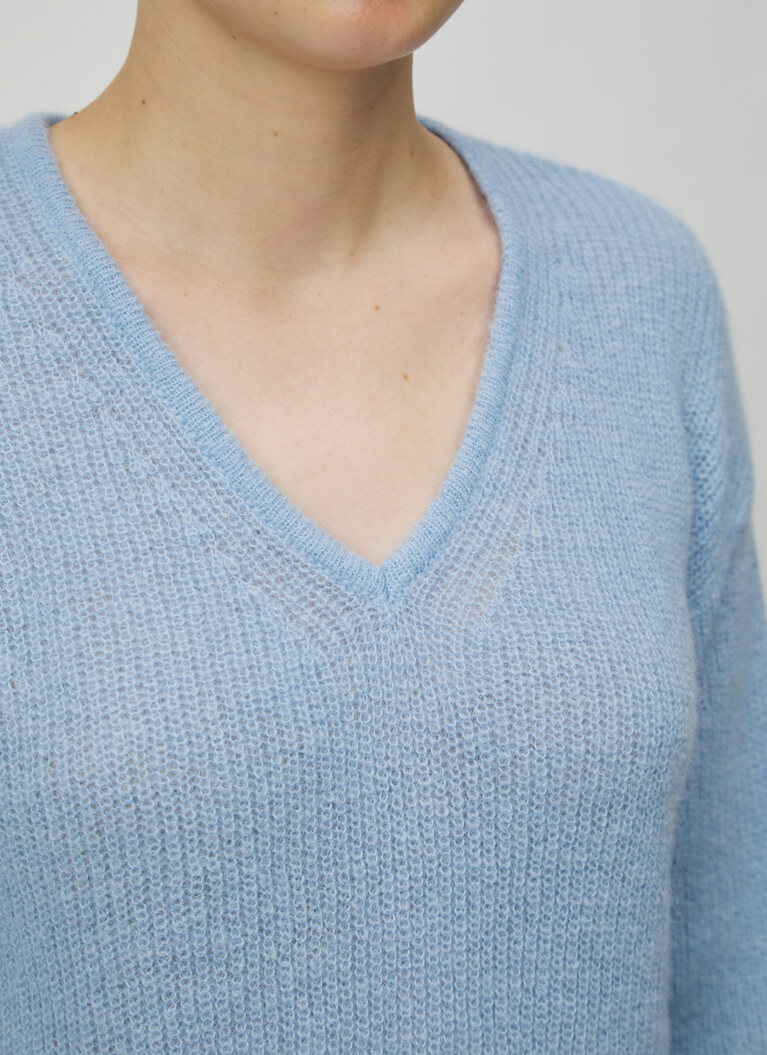 Pullover V-Ausschnitt 1/1 Arm, Blue Fountain Detailansicht 1