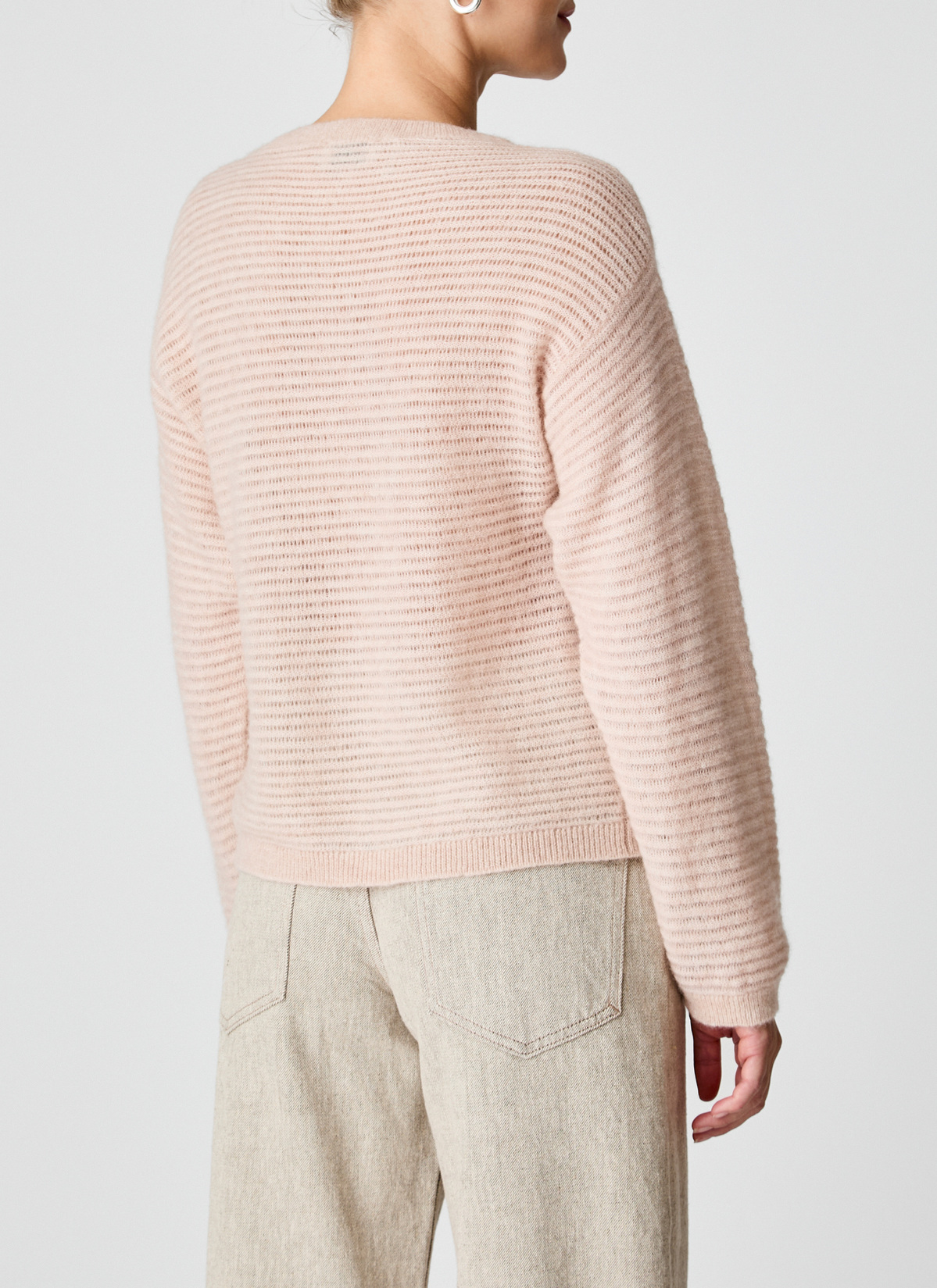 Pullover Rundhals 1/1 Arm, Pastel Peach Rückansicht