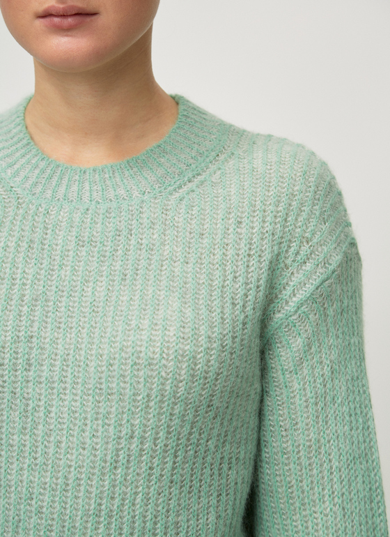 Pullover Rundhals 1/1 Arm Green Mint Frontansicht