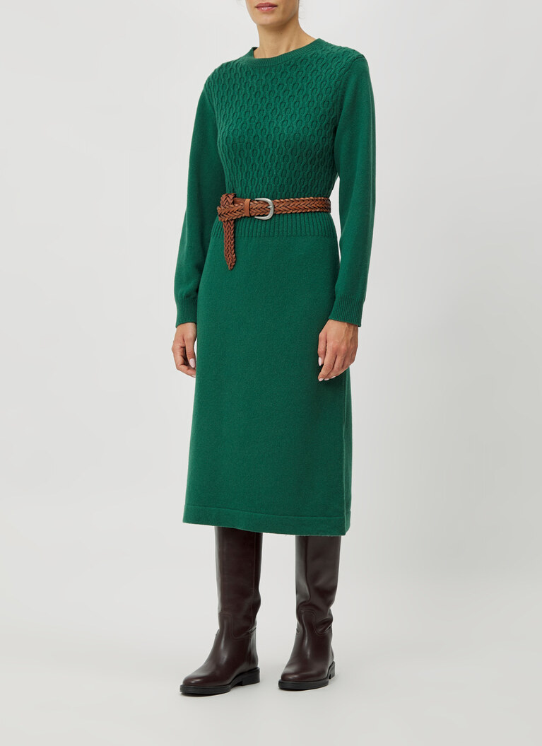 Kleid, Bottle Green Frontansicht