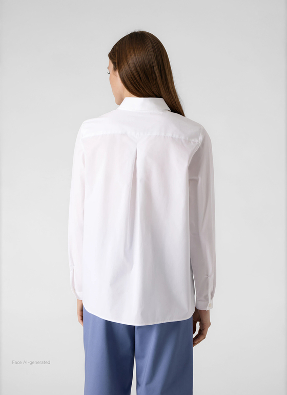 Bluse 1/1 Arm Pure White Frontansicht