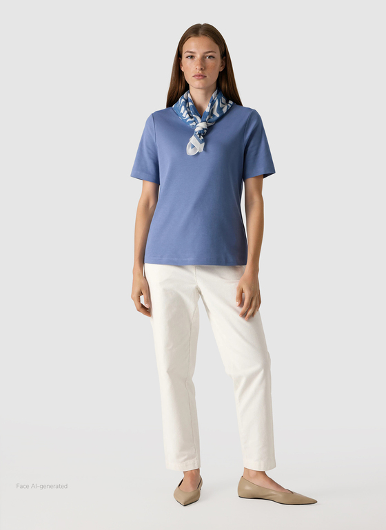 T-Shirt 1/2 Arm Blue Horizon Frontansicht