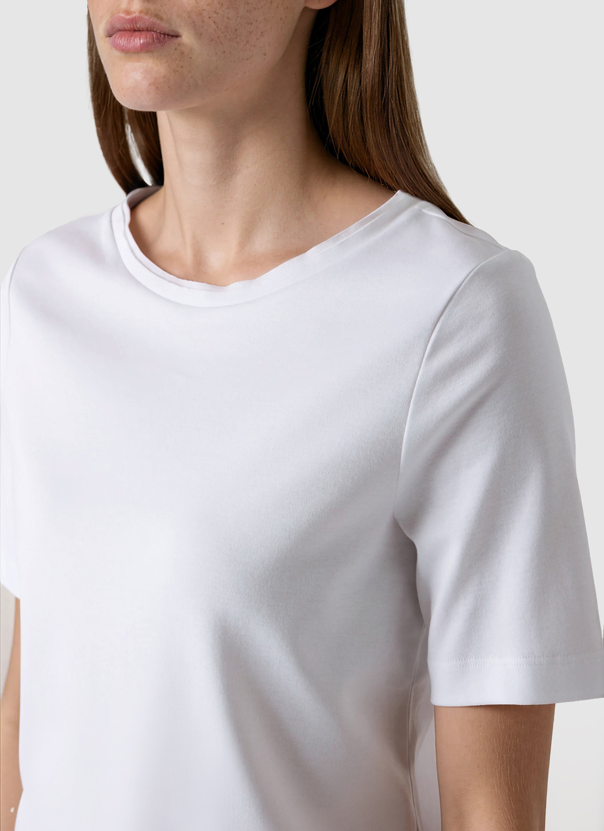 T-Shirt 1/2 Arm, Pure White Detailansicht 1