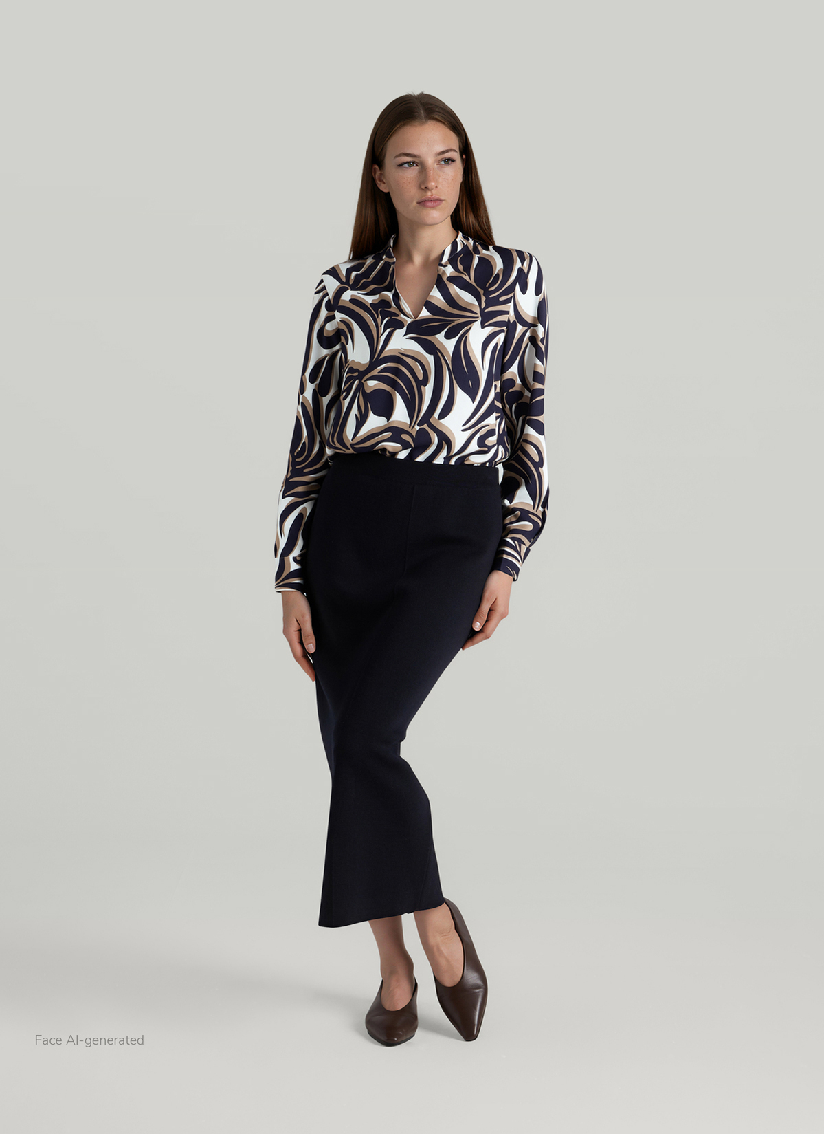 Bluse 1/1 Arm, Navy Detailansicht 2
