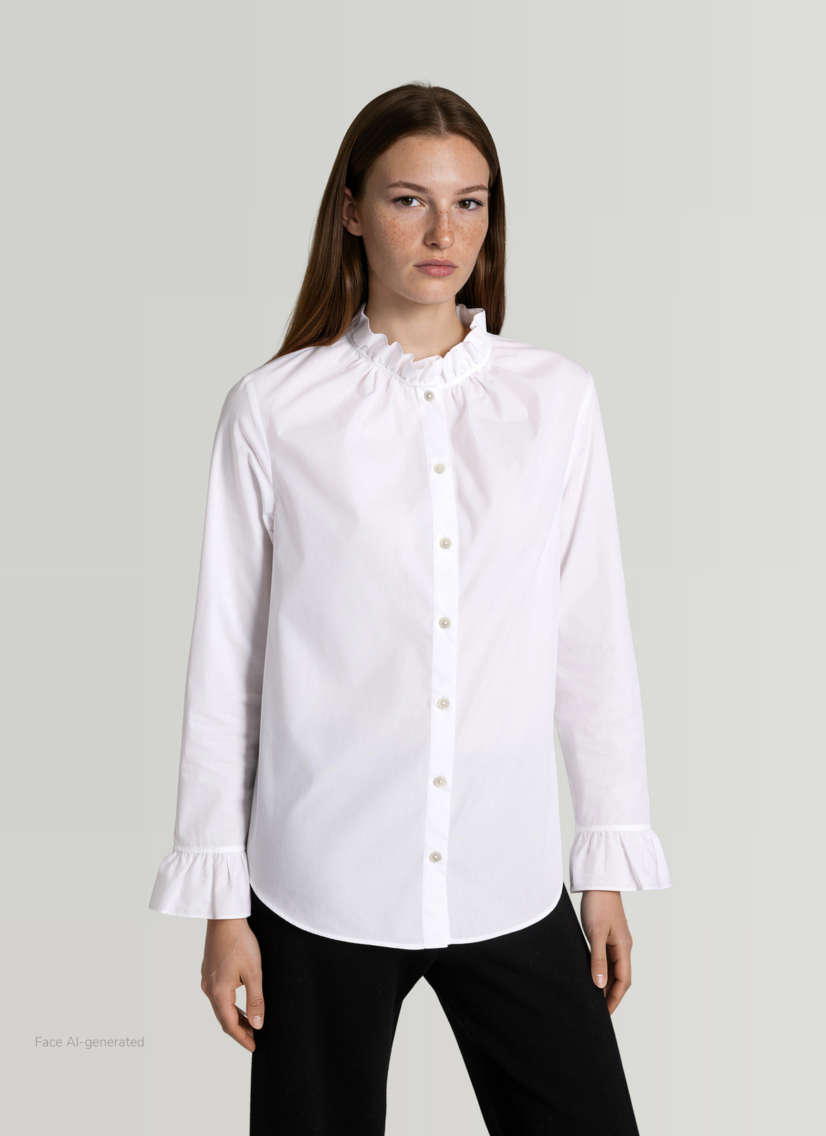 Bluse 1/1 Arm, Pure White Frontansicht