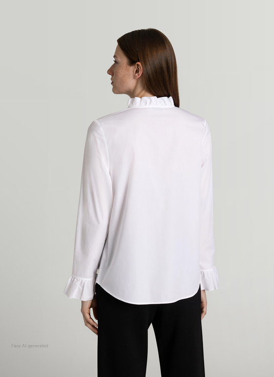 Bluse 1/1 Arm Pure White Frontansicht