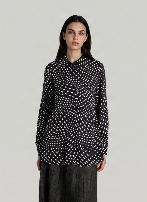 Bluse 1/1 Arm, Black Frontansicht