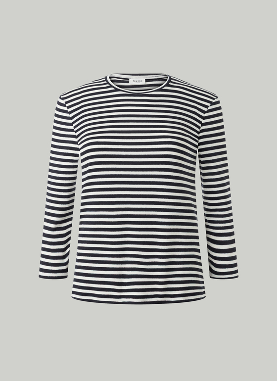 Longsleeve Rundhals 3/4 Arm Navy Frontansicht