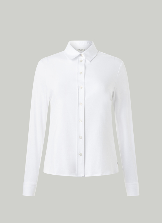 Bluse 1/1 Arm Wirk Pure White Frontansicht