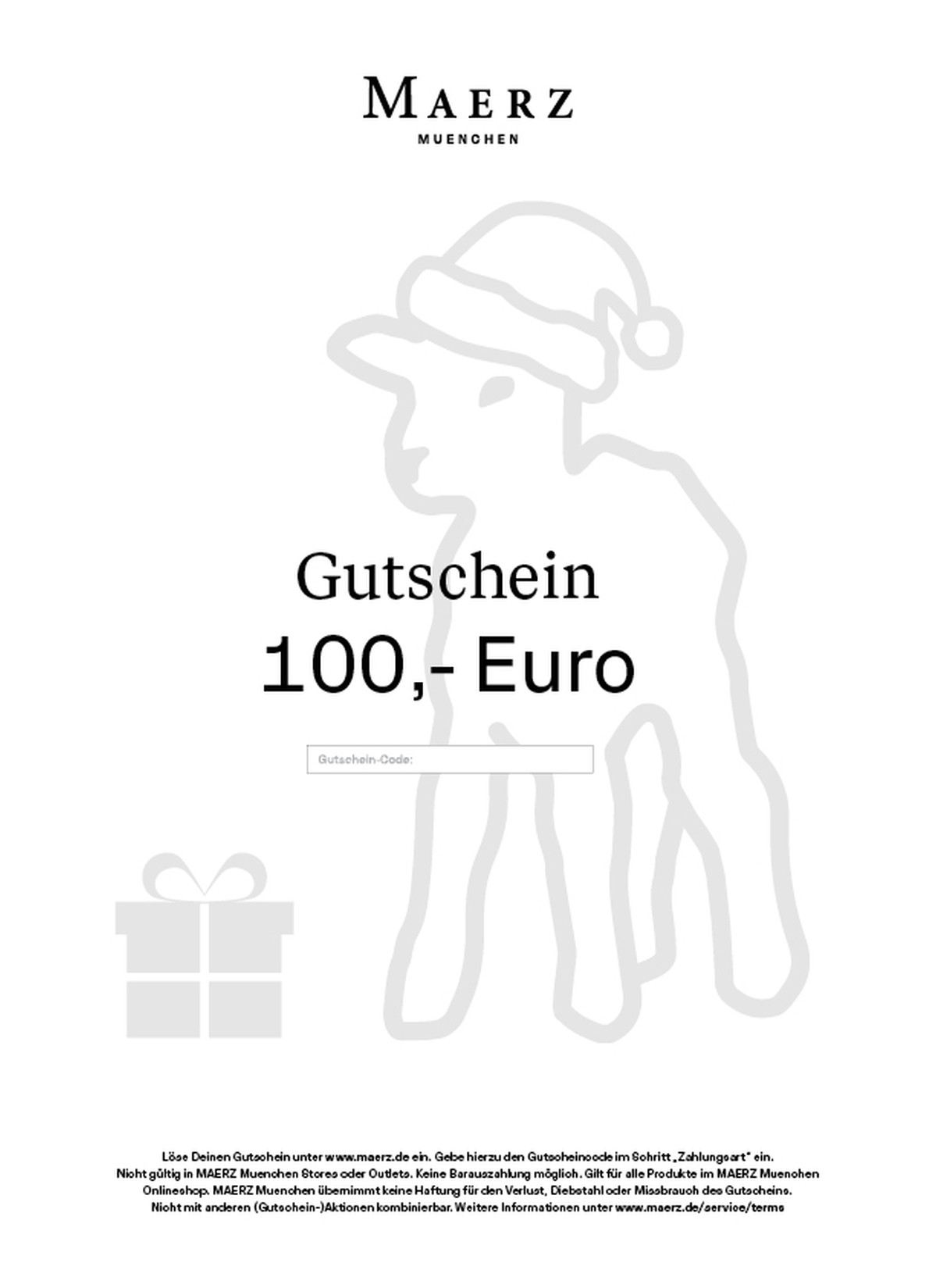 100,- € PDF GUTSCHEIN ONLINESHOP, neutral farblos Rückansicht